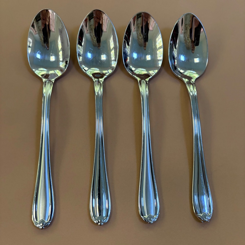 Gorham Melon Bud 18/8 Stainless Steel Soup Tablespoons Set of 4 Silverware 7"